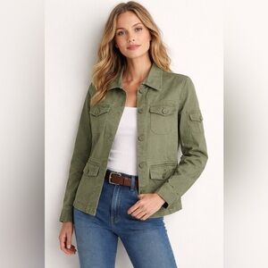 J. Crew Olive Green Utility Jacket Size Small 100% Cotton